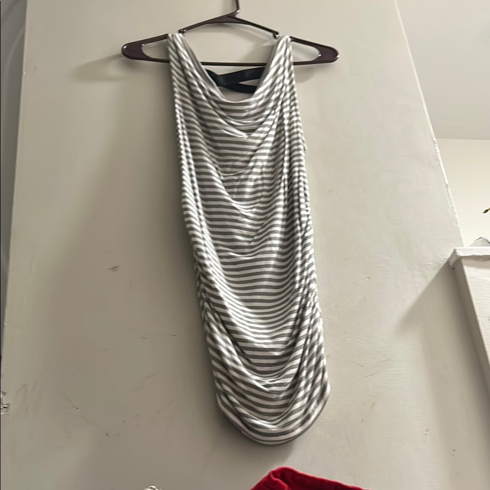 Striped Sleeveless Drape Top